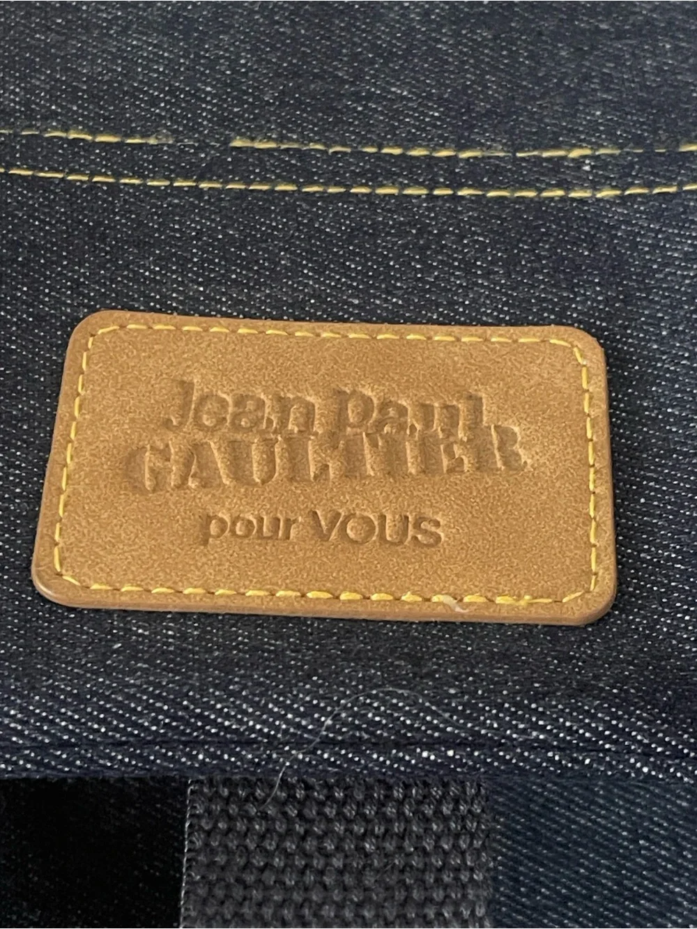 Jean Paul Gaultier Navy Denim Backpack with Yellow Stitching